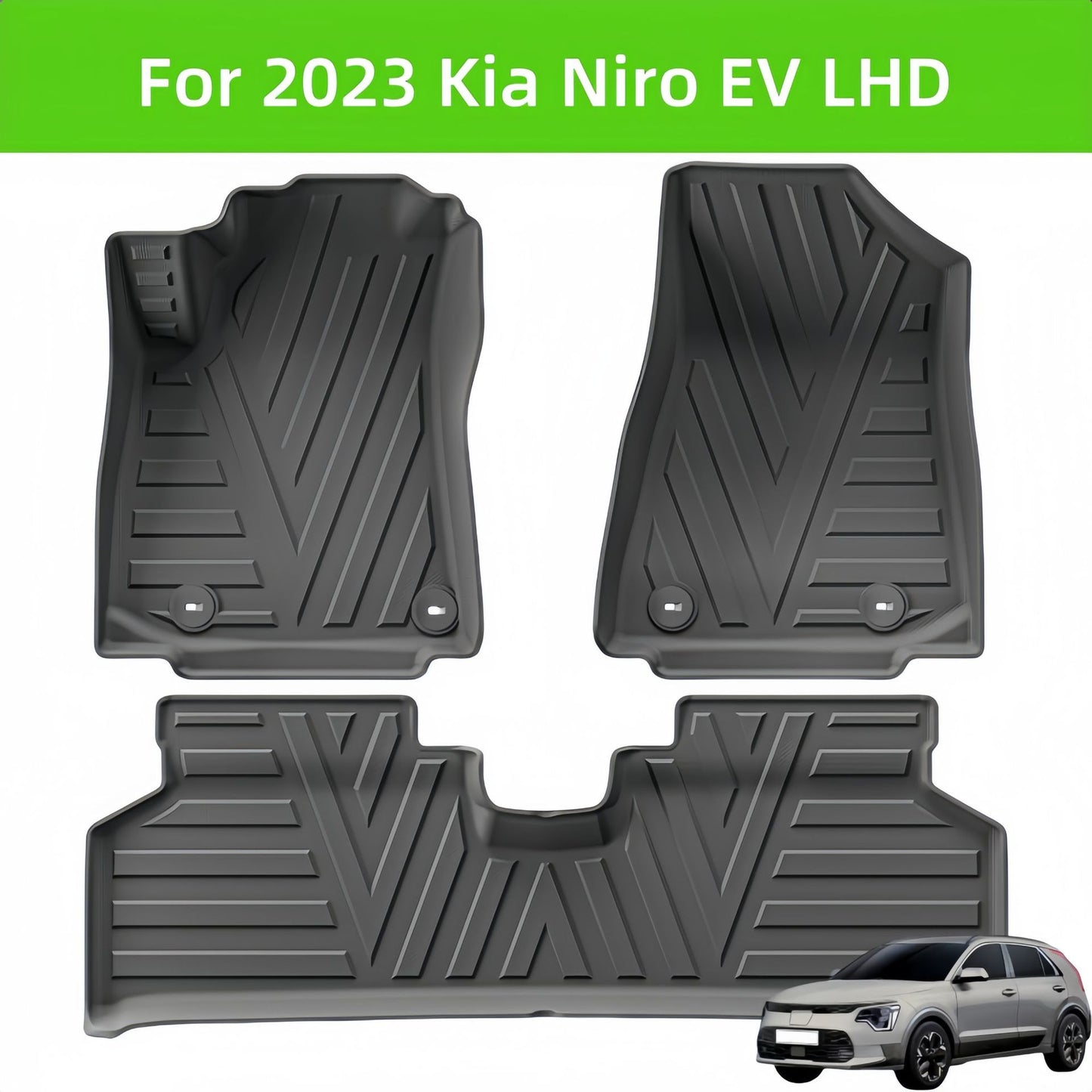 For 2023 KIA Niro EV LHD TPE Car Floor Mat/Rear Trunk Mat