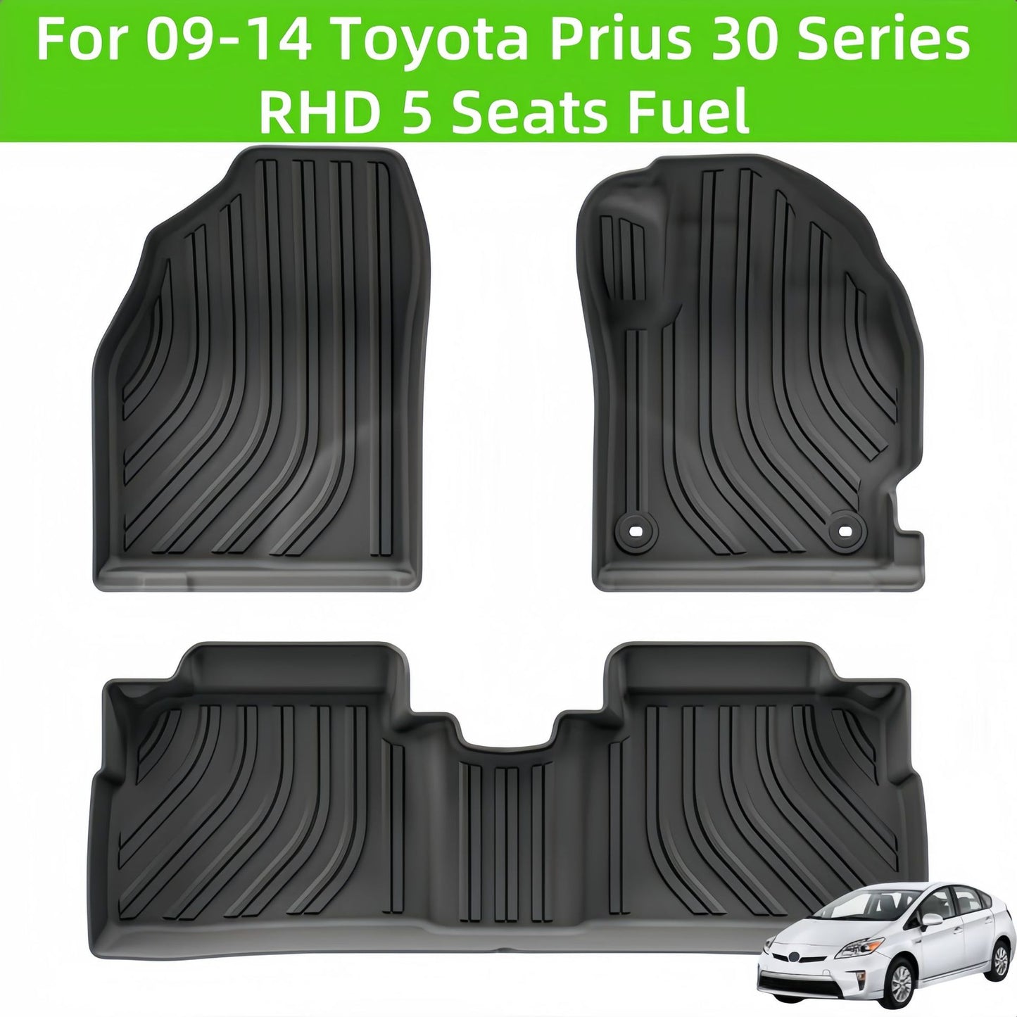 Toyota Prius 30 RHD Fuel 2009-2014 TPE Car Floor Mat/Rear Trunk Mat