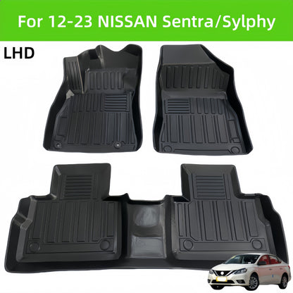 For 2012-2023 Nissan Sentra/Sylphy TPE Car Floor Mat/Trunk Mat