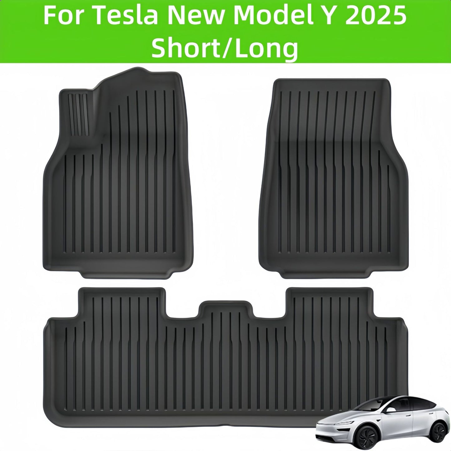 For 2025 Tesla New Model Y Short/Long LHD TPE 3D Car Floor Mat