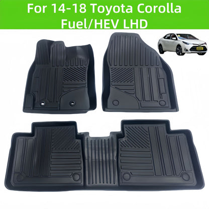 For 2014-2018 Toyota Corolla Fuel/HEV LHD 3D Carpet TPE Car Floor Mat