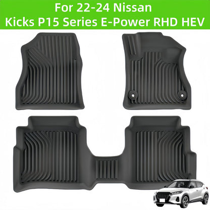 For 2022-2024 Nissan Kicks P15 Series E-Power HEV RHD TPE Car Floor Mat