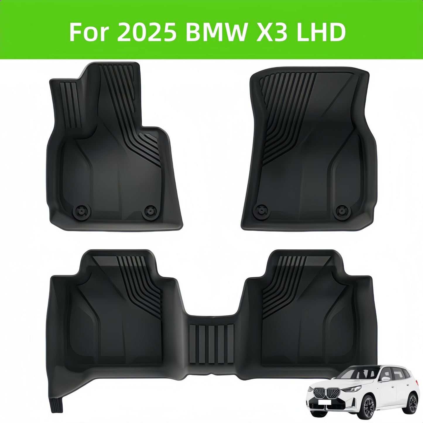 BWM X3 LHD 2025 TPE Car Floor Mat/Rear Trunk Mat