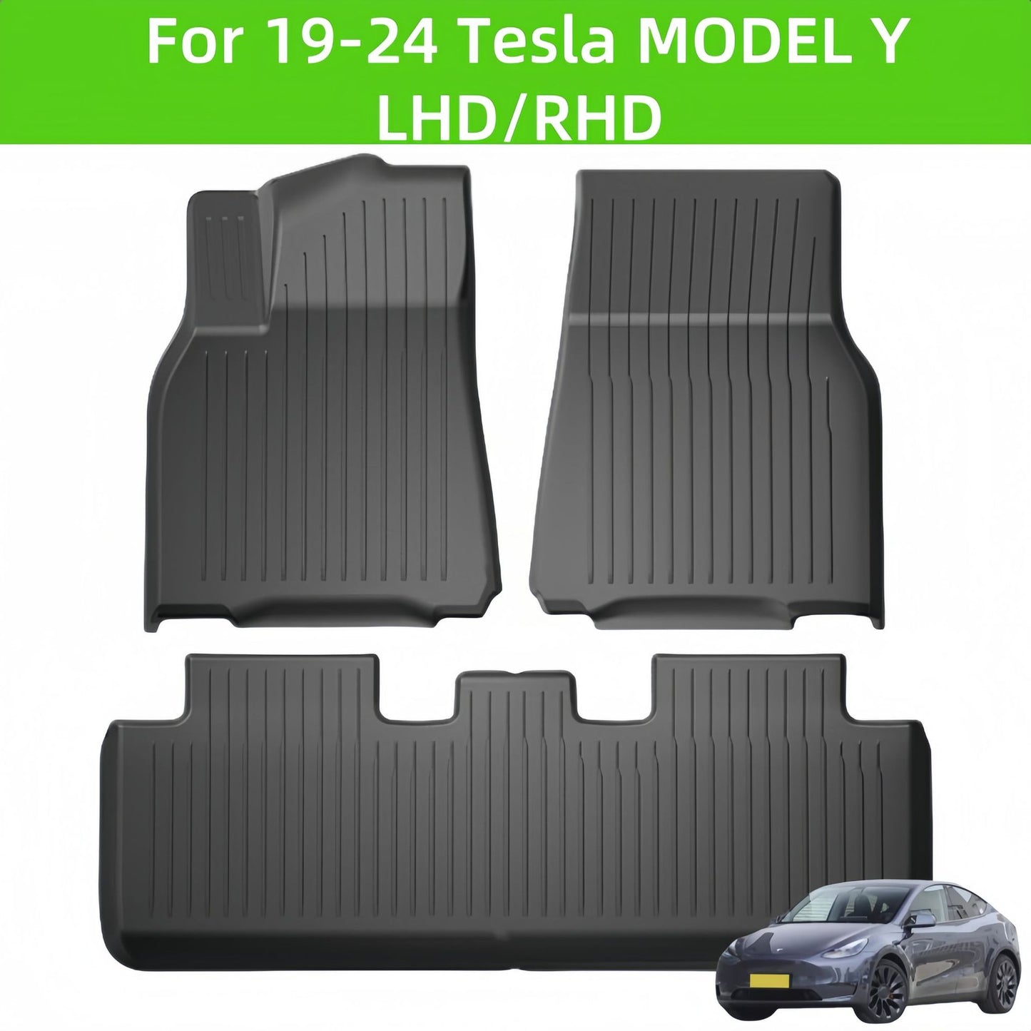For 2019-2024 Tesla MODEL Y LHD/RHD TPE Car Floor Mat/Rear Trunk Mat