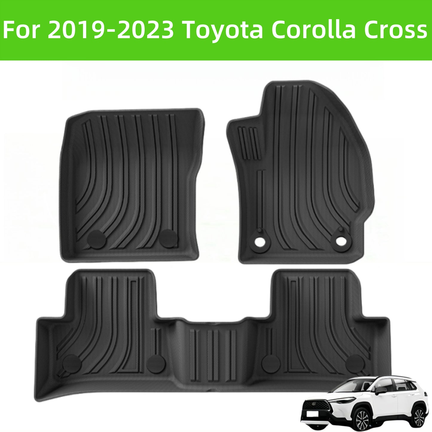 For 2019-2023 Toyota Corolla Cross Waterproof Custom TPE car floor mats