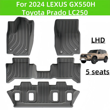 For 2024 LEXUS GX550H/Prado LC250 TPE Car Floor Mat/Rear Trunk Mat