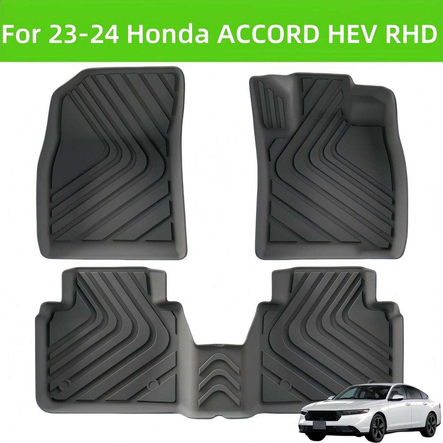 For 2023-2024 Honda ACCORD HEV RHD TPE 3D Car Floor Mat/Rear Trunk Mat