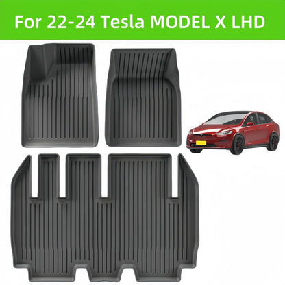 For 2022- 2024 Tesla MODEL X 3D Carpet TPE Car Floor Mat/Rear Trunk Mat