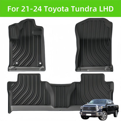 For 2021- 2024 Toyota Tundra LHD TPE Car Floor Mat/Rear Bucket Mat