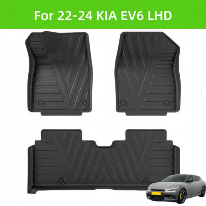 For 2022- 2024 KIA EV6 3D Carpet TPE Car Floor Mat/Rear Trunk Mat