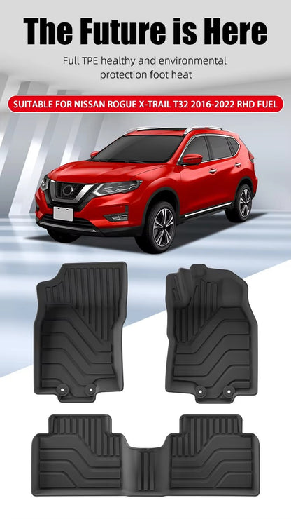 For 2016-2022 Nissan Rogue X-TRAIL T32 RHD Fuel TPE 3D Car Floor Mat