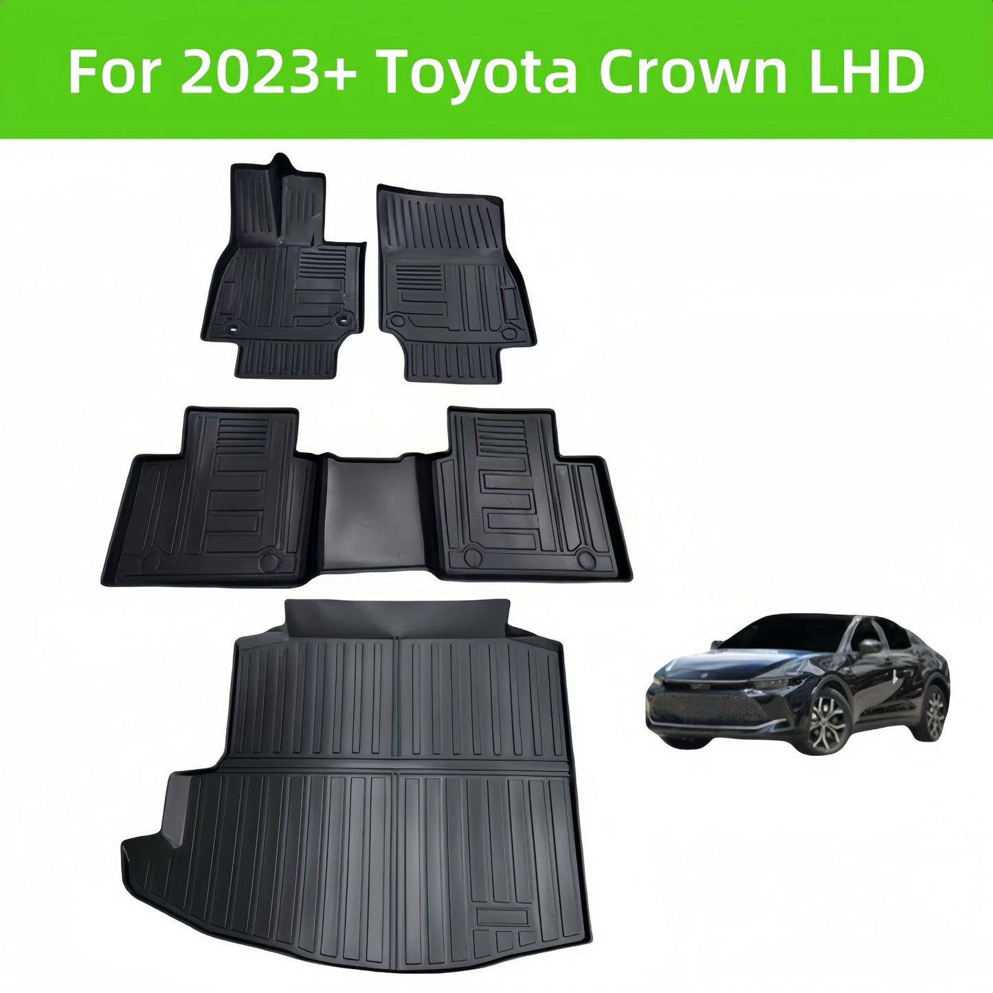 For 2023 Toyota Crown Car Mat LHD TPE Car Floor Mat/Rear Trunk Mat