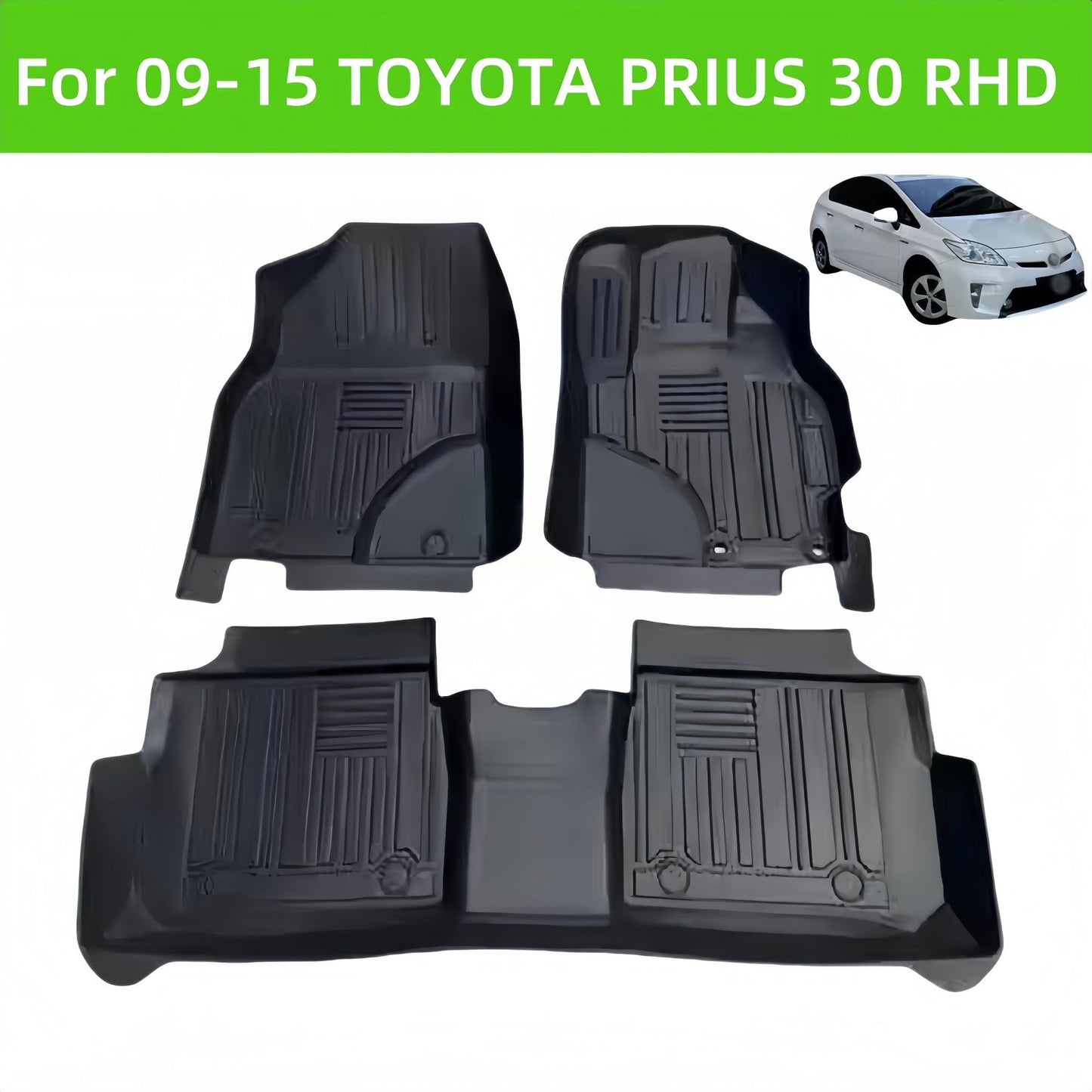 TPE Car Floor Mats for 2009-2015 Toyota PRIUS 30 Series Rubber Carpets