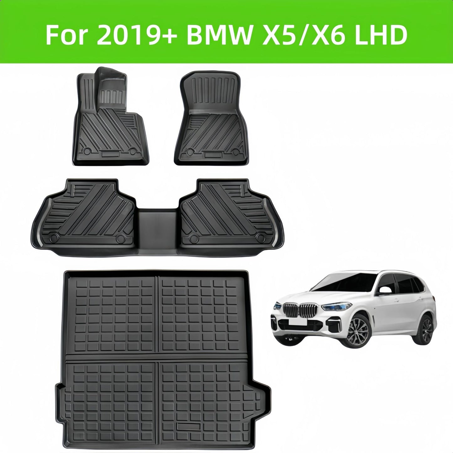 BMW X5/X6 2019 TPE Car Floor Mat/Rear Trunk Mat