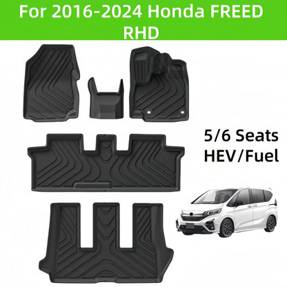 For 2016- 2024 Honda FREED RHD HEV/Fuel TPE Car Floor Mat/Rear Trunk Mat