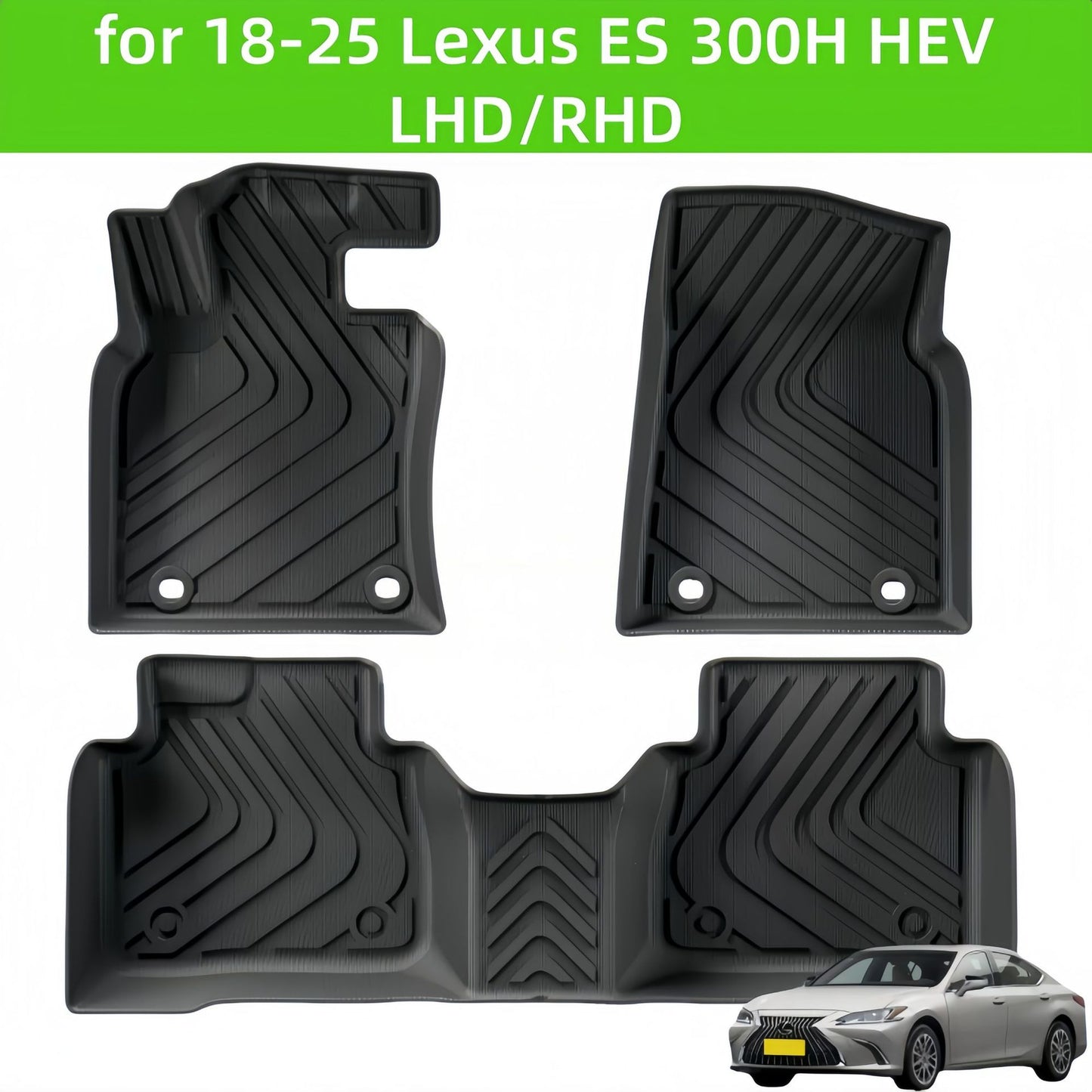 For 2018-2025 Lexus ES300H HEV TPE Car Floor Mat/Rear Trunk Mat