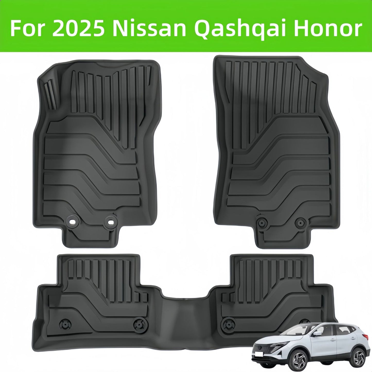 For 2025 Nissan Qashqai Honor LHD TPE Car Floor Mat/Rear Trunk Mat