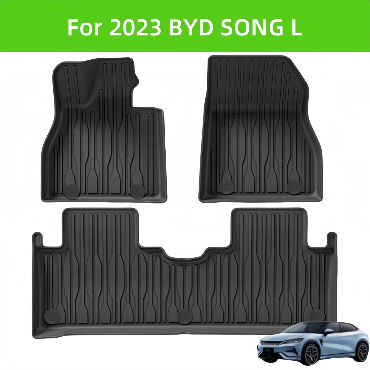 For 2023 BYD SONG L 3D TPE car floor mats Waterproof Carpet