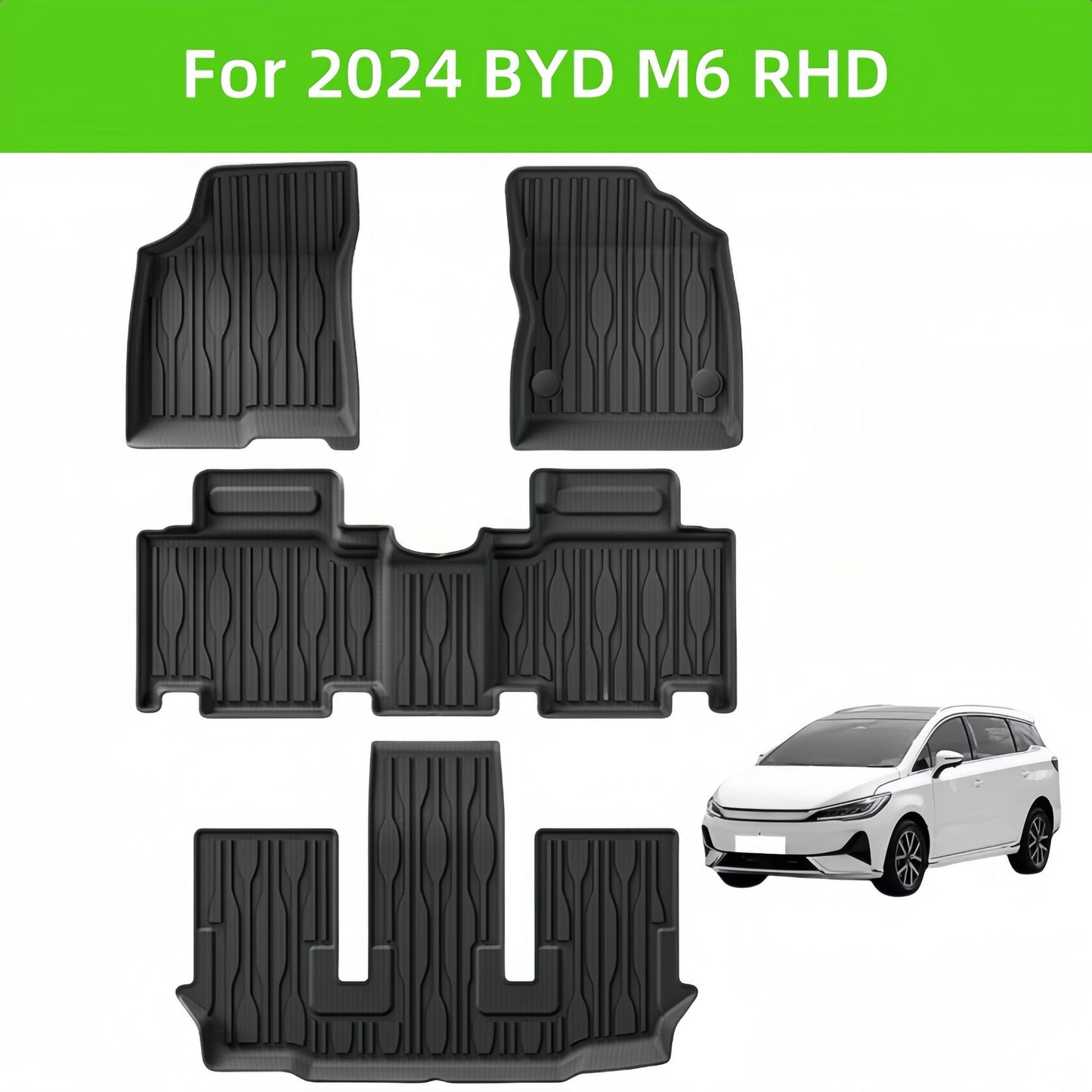 For 2024 BYD M6 RHD Luxury Car Carpet 3D TPE car floor mats
