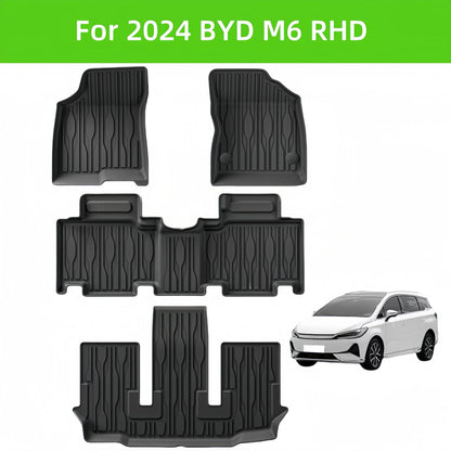 For 2024 BYD M6 RHD Luxury Car Carpet 3D TPE car floor mats