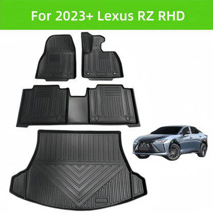 For 2023 Lexus RZ RHD 3D TPE Car Floor Mat/Rear Trunk Mat