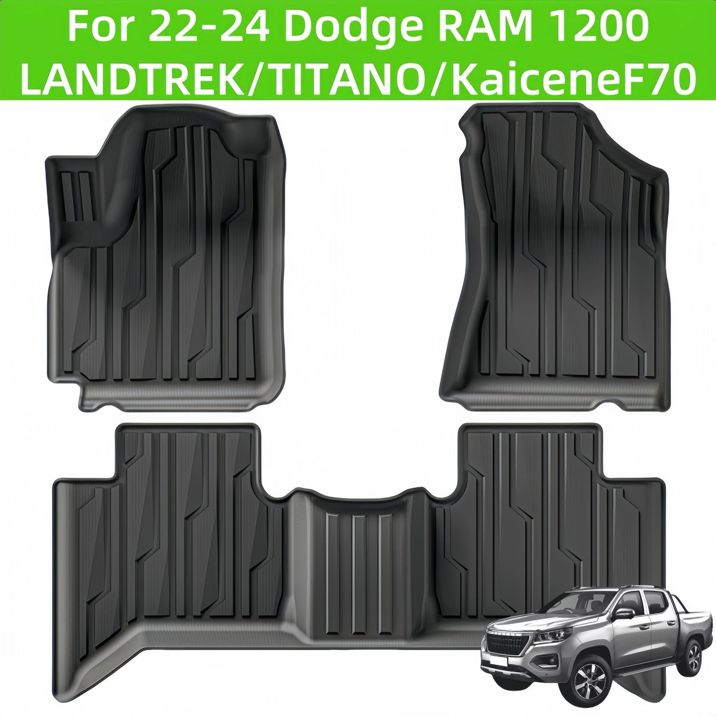 For 2022 Dodge RAM 1200/LANDTREK/TITANO/KaiceneF70 TPE Car Floor Mat