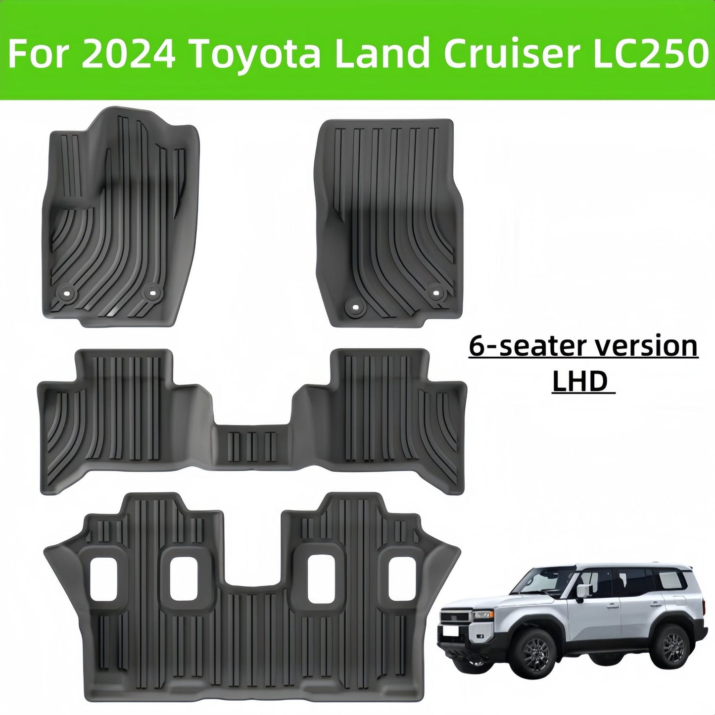 For 2024 Toyota  Land Cruiser LC250 TPE Car Floor Mat/Rear Trunk Mat
