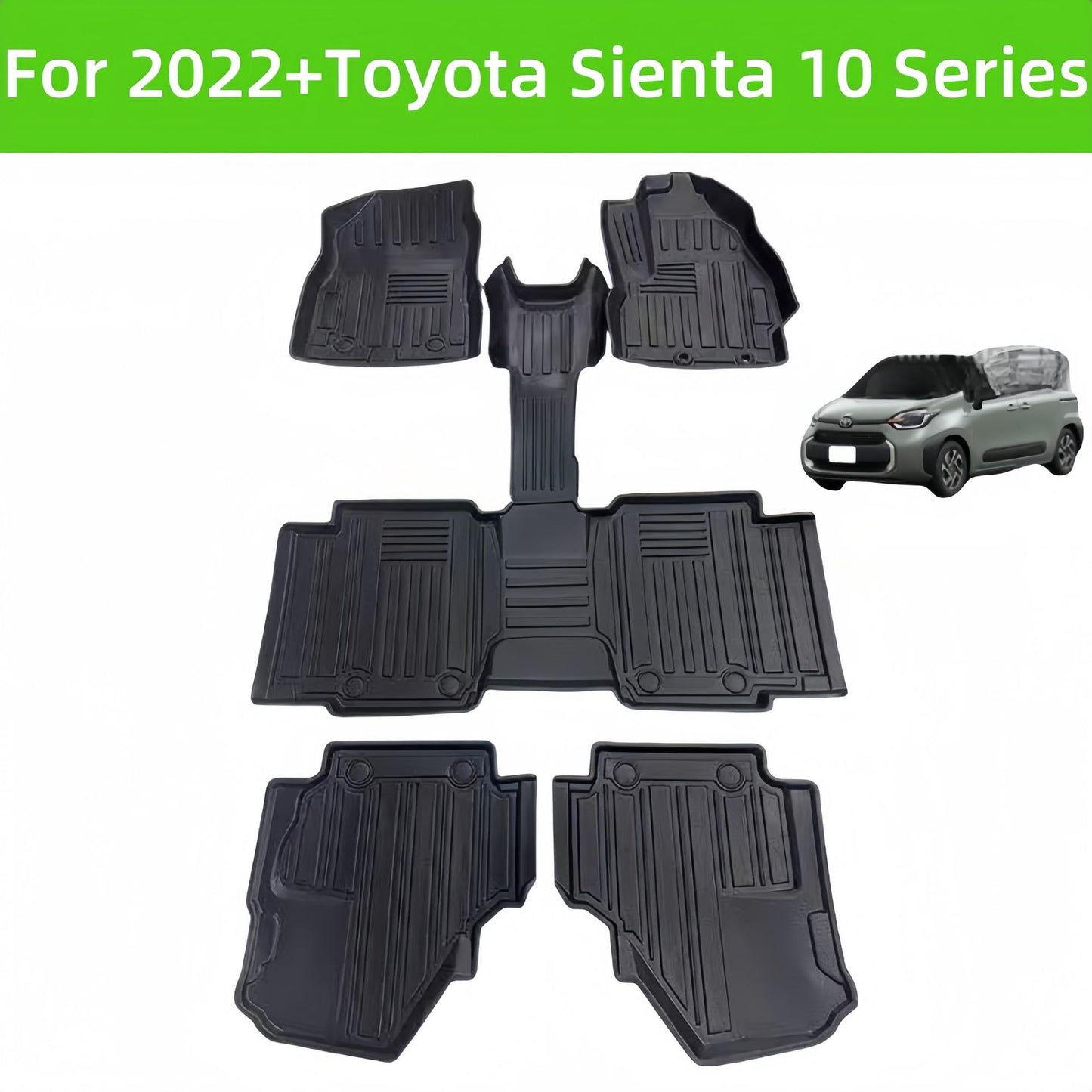 TPE Car Floor Mats For 2022 Toyota Sienta10 Series Waterproof Floor