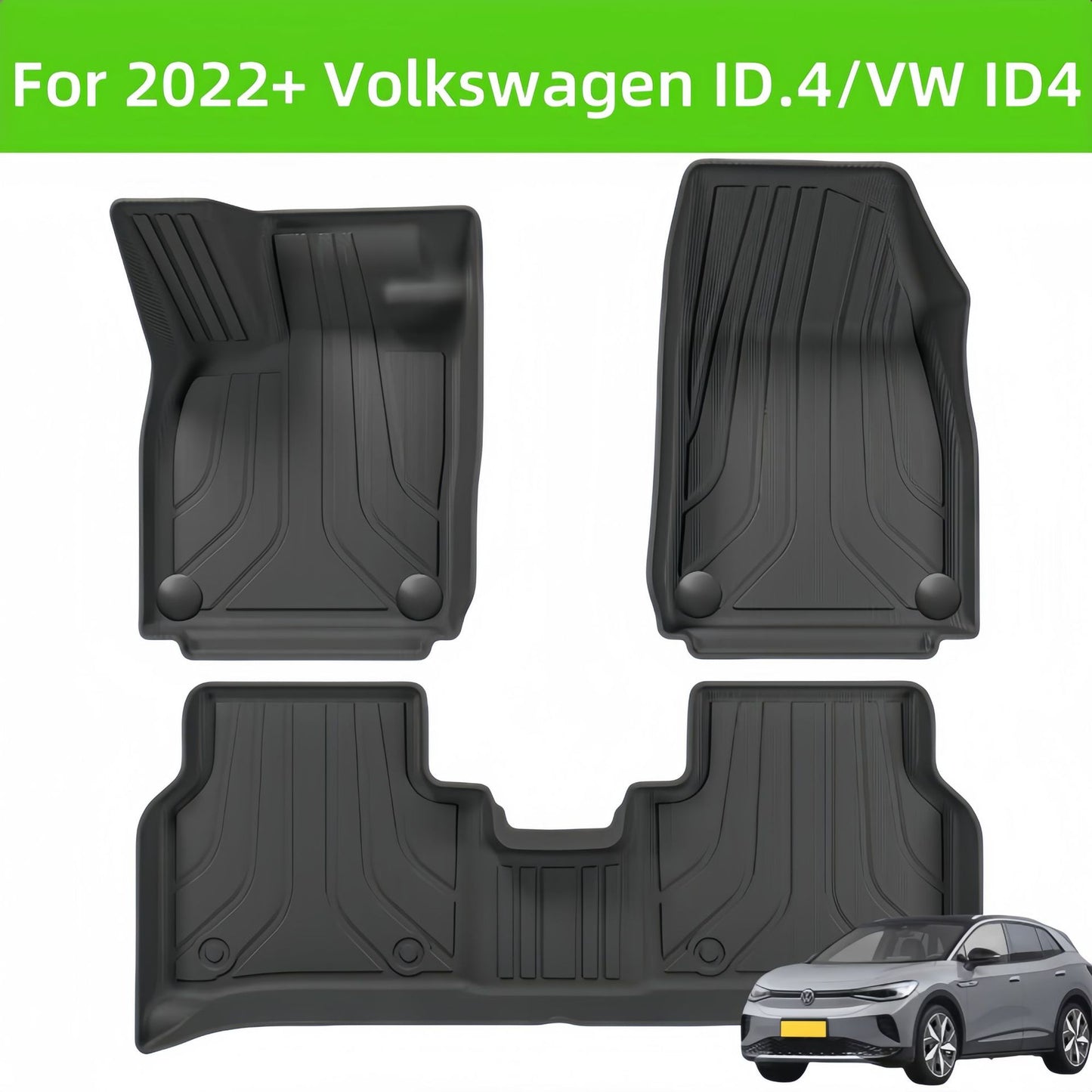 For 2022 Volkswage ID.4 TPE Car Floor Mat/VW ID4 Trunk Mat