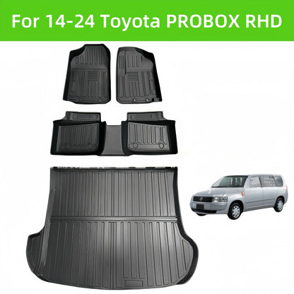 For 2014- 2024 Toyota Probox RHD Car Mat TPE Car Floor Mat/Rear Trunk Mat
