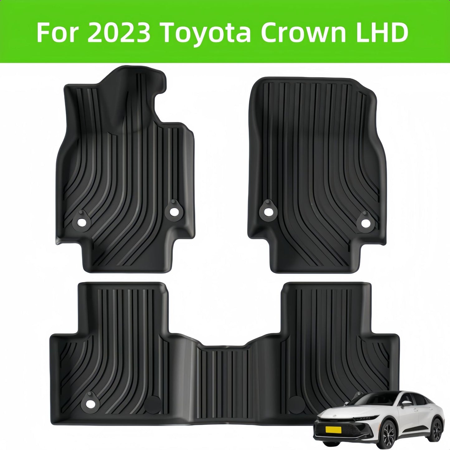 For 2023 Toyota Crown LHD TPE Car Floor Mat/Rear Trunk Mat