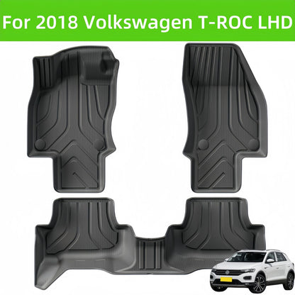 For 2018 Volkswage T-ROC TPE 3D Car Floor Mat/Rear Trunk Mat
