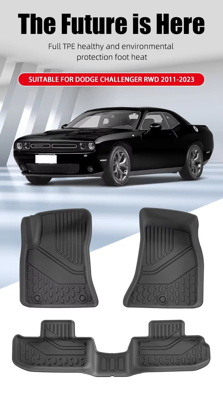 Dodge Challenger RWD 2011-2023 TPE Car Floor Mat/Rear Trunk Mat