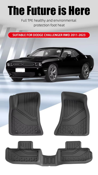 Dodge Challenger RWD 2011-2023 TPE Car Floor Mat/Rear Trunk Mat