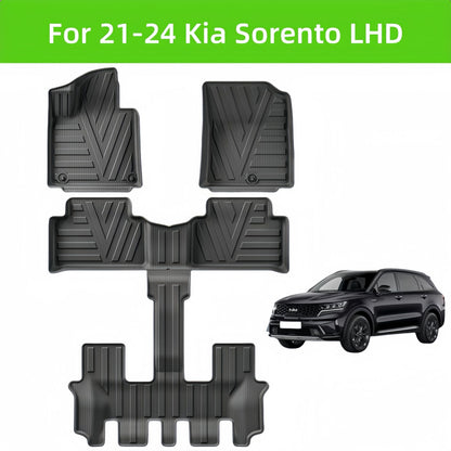 For 2021-2024 KIA Sorento 3D Carpet TPE Car Floor Mat/Rear Trunk Mat
