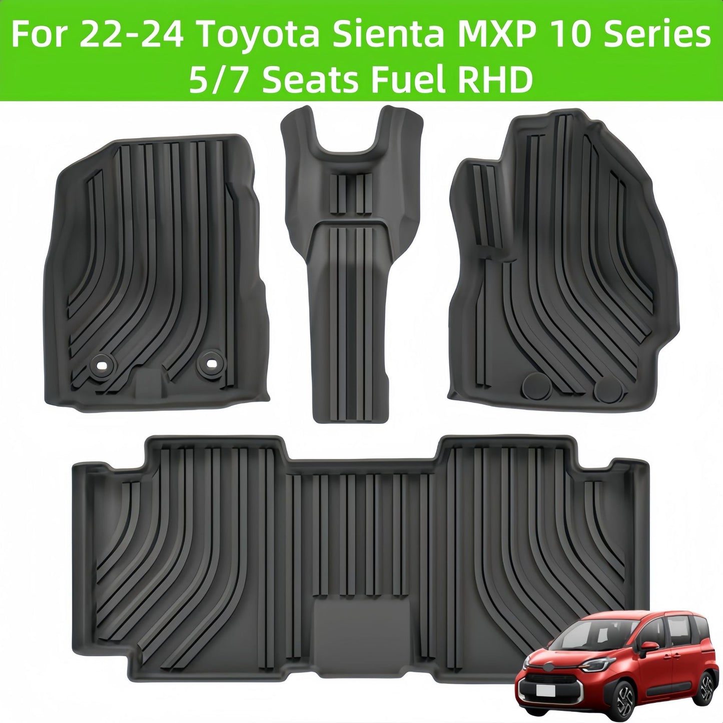 For 2022-2024 Toyota Sienta MXP 10 Series Fuel RHD TPE Car Floor Mat