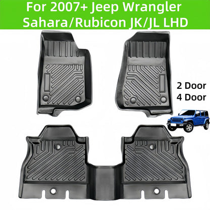 For 2007 Jeep Wrangler Sahara/Rubicon/Gladiator JK/JL TPE Car Floor Mat