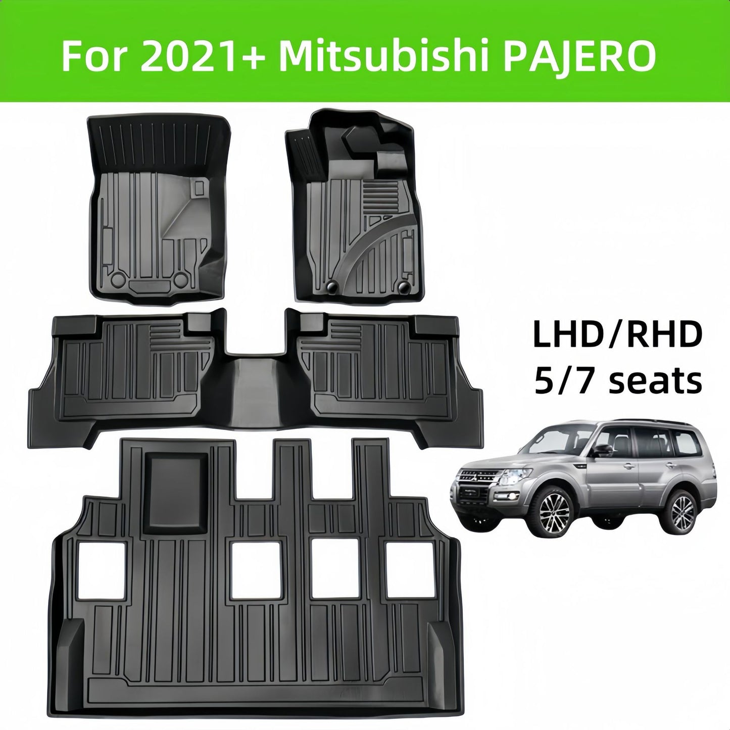 Miitsubishi PAJERO LHD/RHD 2021 TPE Car Floor Mat