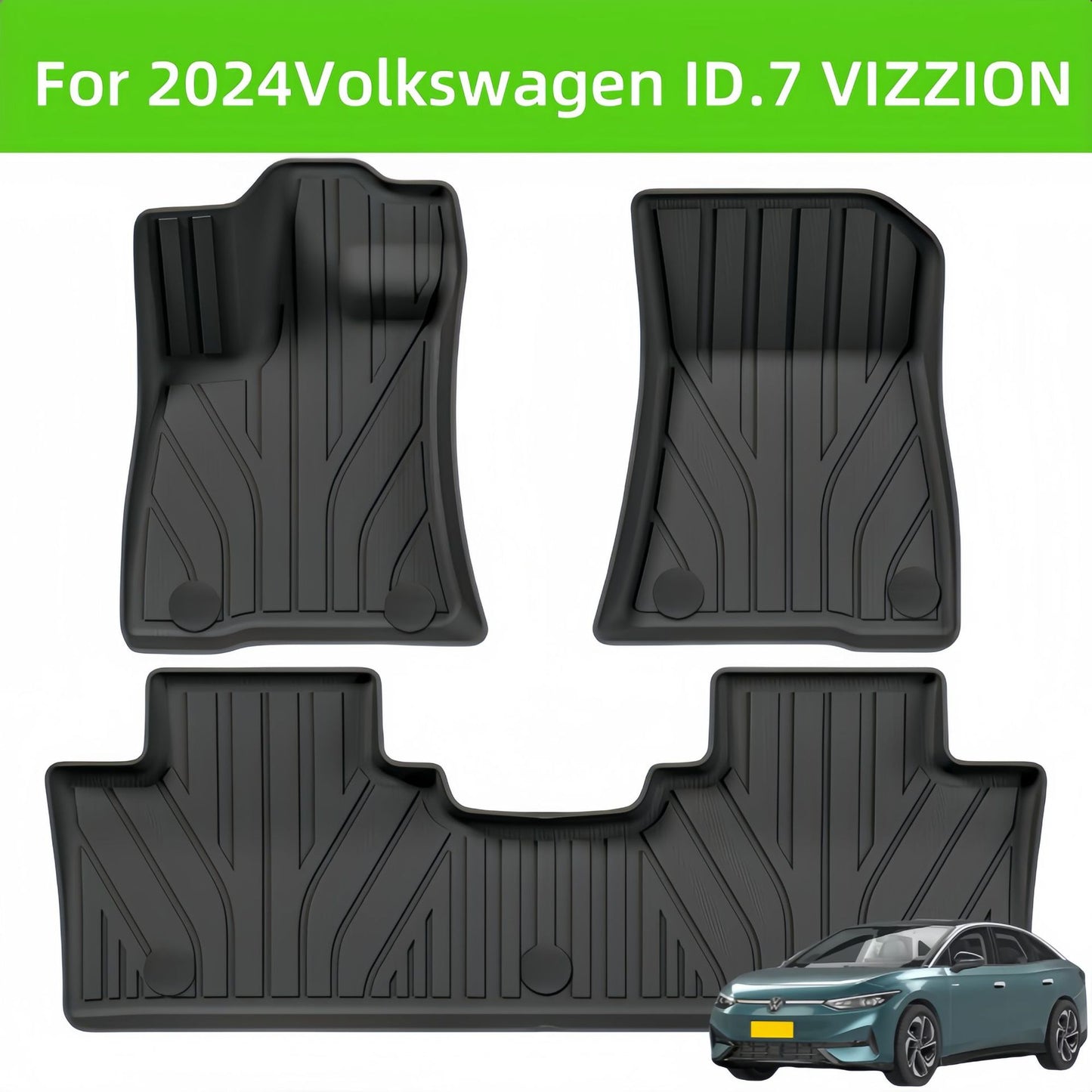 For 2024 Volkswage ID.7 VIZZION TPE Car Floor Mat/Trunk Mat