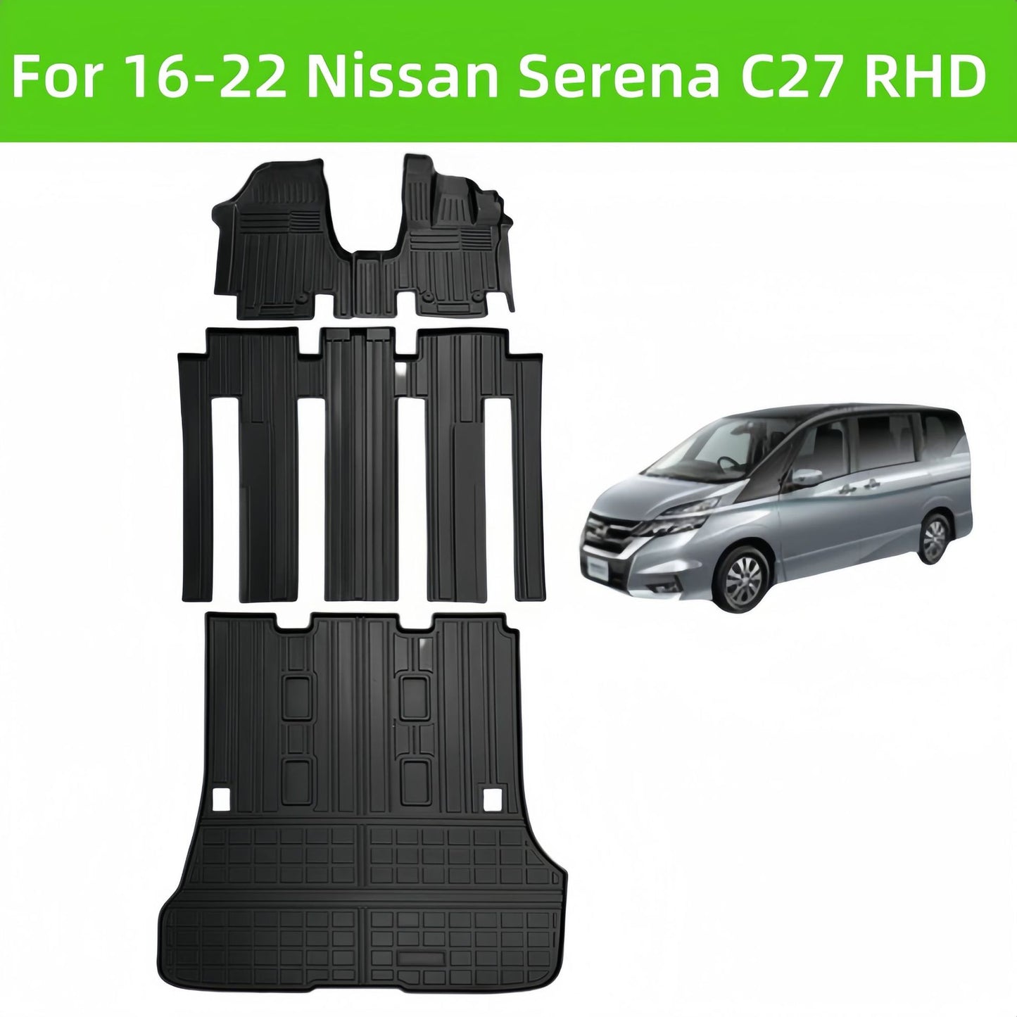 TPE car floor mats for 2016-2022 Nissan Serena C27 RHD Rubber Floor