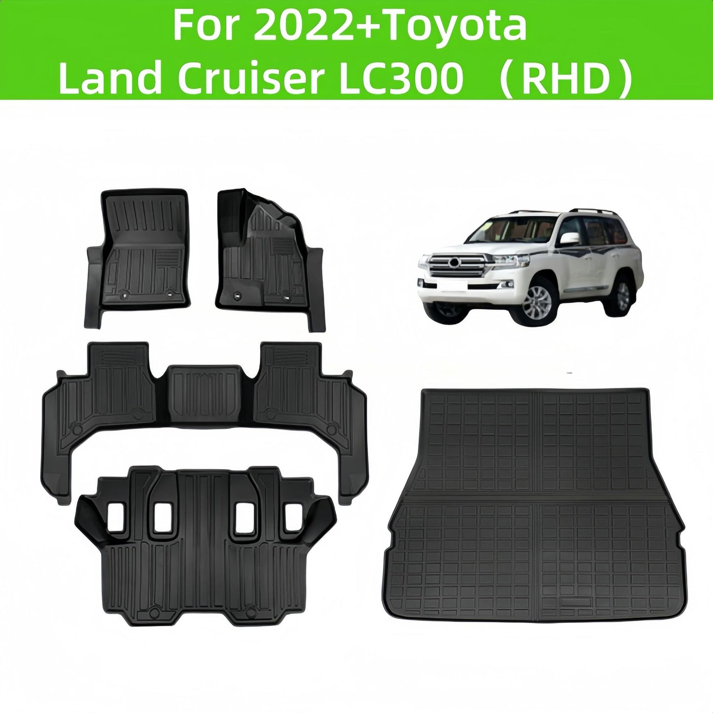 TPE Car Floor Mats for 2022 Toyota Land Cruiser LC300 Rubber Floor Mats