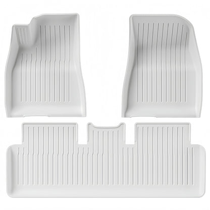 For 2019-2024 Tesla MODEL 3/MODEL Y White 3D Carpet TPE Car Floor Mat