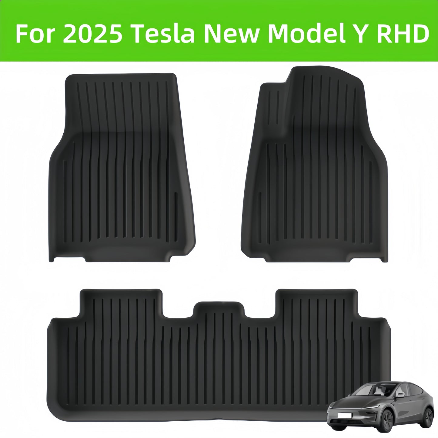 For 2025 tesla New Model Y RHD TPE 3D Car Floor Mat/Rear Trunk Mat