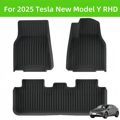 For 2025 tesla New Model Y RHD TPE 3D Car Floor Mat/Rear Trunk Mat