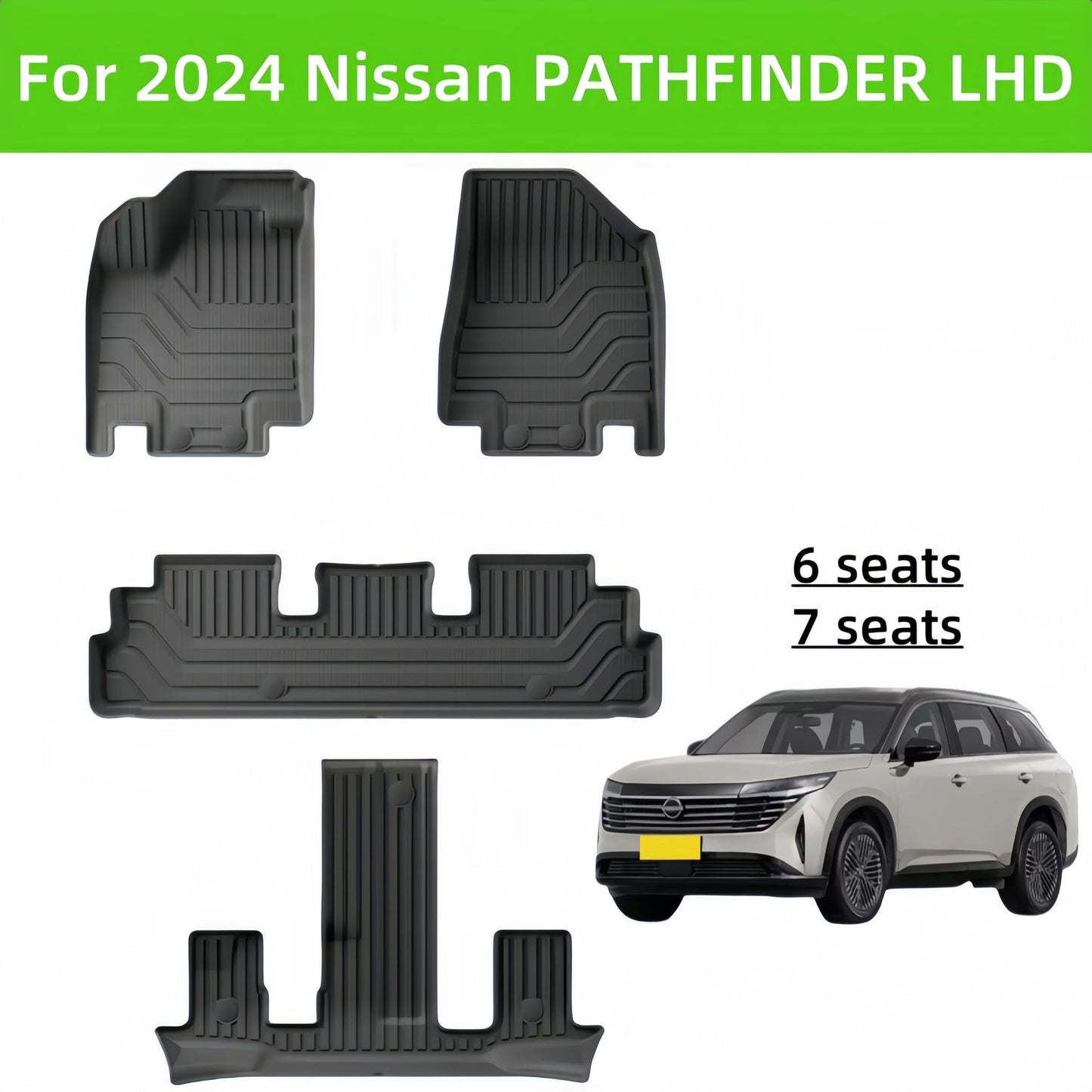 For 2024 Nissan PATHFINDER TPE Car Floor Mat/Rear Trunk Mat