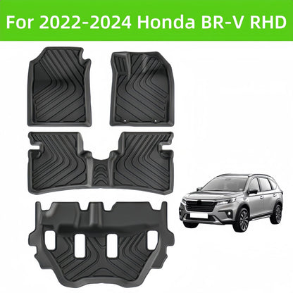 For 2022-2024 Honda BR-V RHD Fuel TPE Car Floor Mat/BRV Rear Trunk Mat