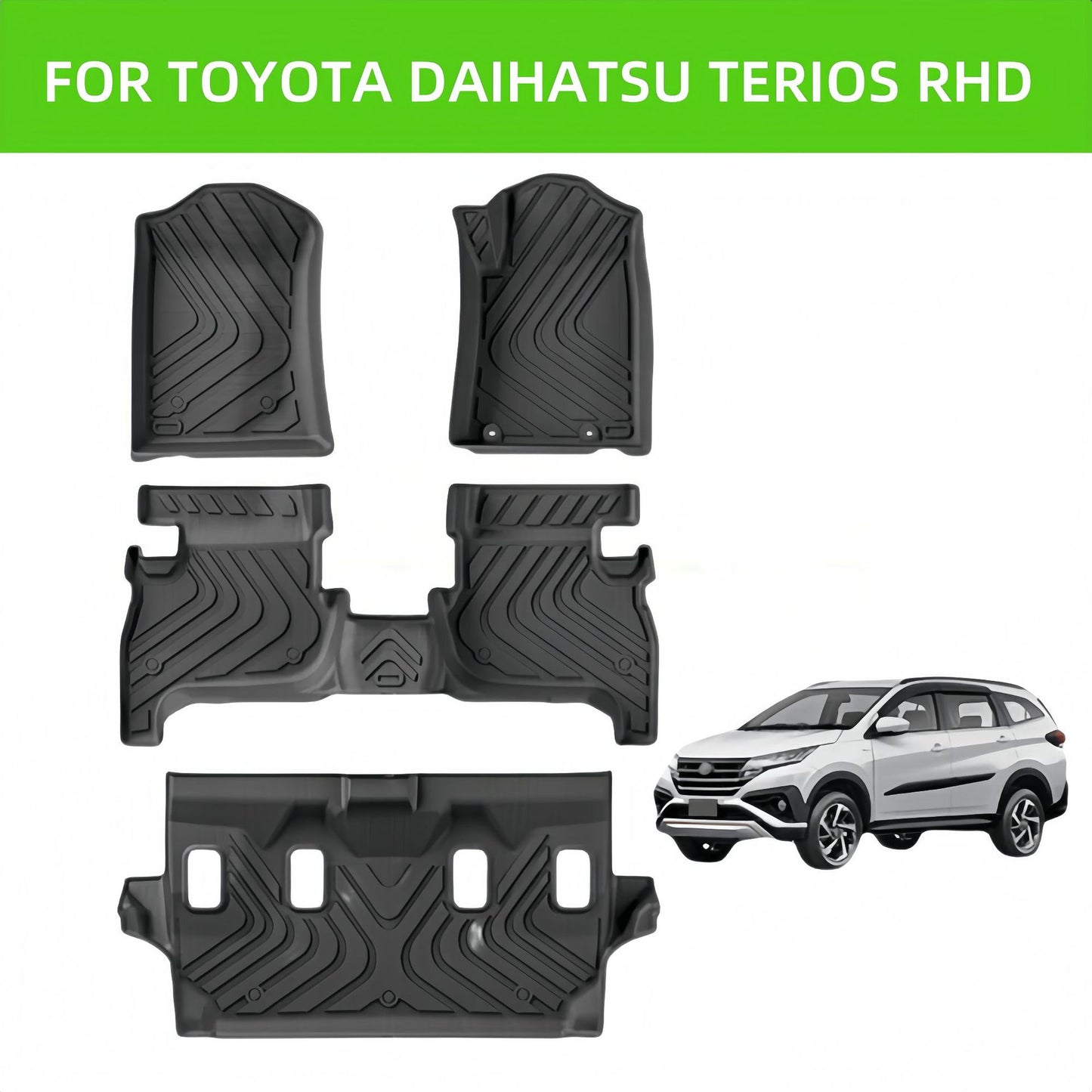 For Toyota DAIHATSU TERIOS RHD TPE Non-slip Carpet car floor mats