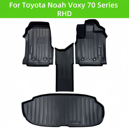 For Toyota Noah Voxy 70 Series RHD TPE Car Floor Mat/Rear Trunk Mat