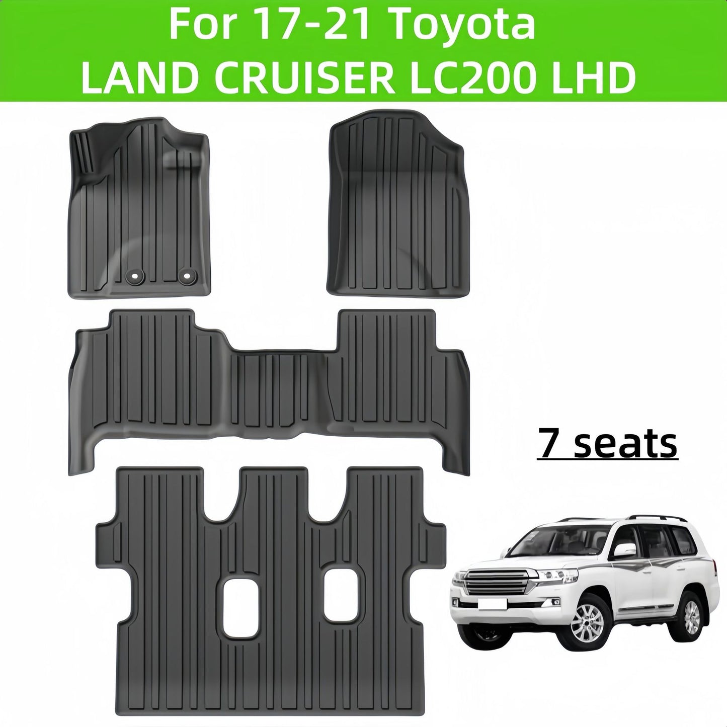 For 2017- 2021  Toyota LAND CRUISER LC200 TPE Car Floor Mat/Rear Trunk Mat