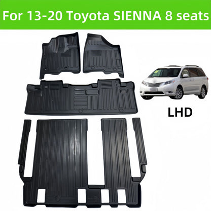 For 2013- 2020 Toyota SIENNA LHD Waterproof 3D Carpet TPE Car Floor Mat